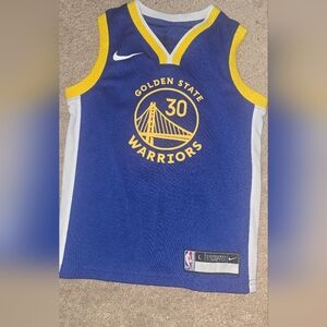 Nike Steph Curry Blue and Yellow Golden State Warriors Jersey